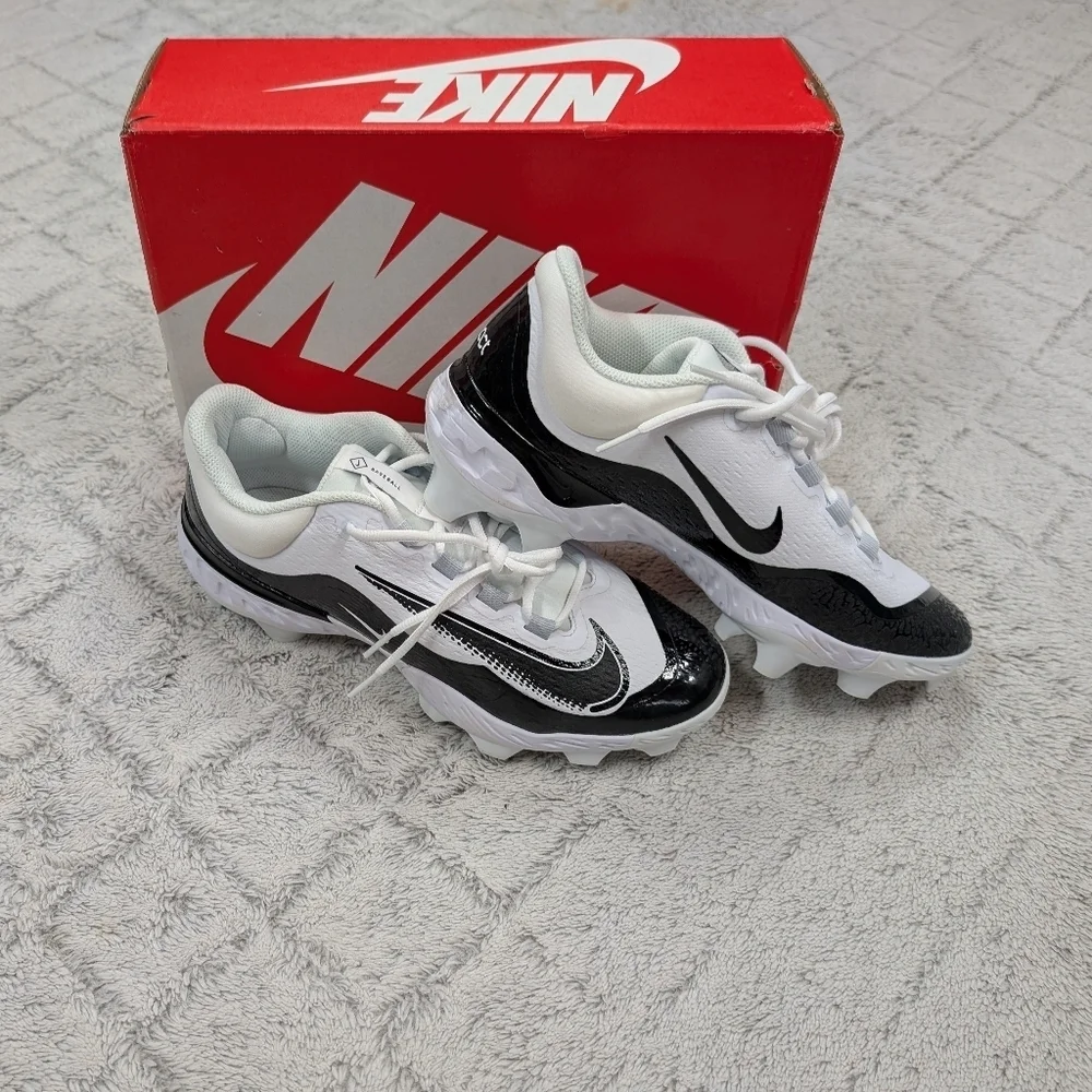 Nike Alpha Huarache Elite 4 Low MCS Baseball Cleats 11.5 White Black FD6255-101
